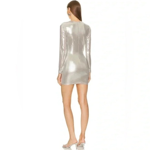 NWT Superdown Gwen Mini Dress in Metallica Sliver size small - Picture 3 of 3